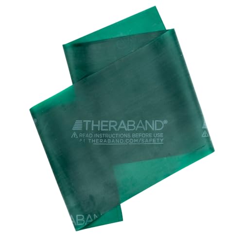 THERABAND Professional Latex Resistance Bands, Individual 6 Ft Elastic Band for Upper & Lower Body Exercise, Physical Therapy, Pilates, At-Home Workouts, 6 Foot, Green, Heavy, Level 4 - color: Green - Heavy, size: 1 Count