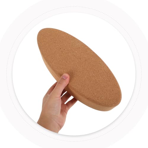 Cork Yoga Blocks Set, High-density Oval Shape Balance Blocks, Soft Natural Cork Material for Pilates, Stretching, and Home Workout Fitness Accessories for Men and Women
