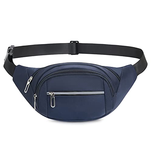 Crossbody Fanny Pack for Men&Women,Large Waist Bag & Hip Bum Bag with Adjustable Strap for Outdoors Workout Traveling Casual Running Hiking Cycling - color: Reflective Ultramarine