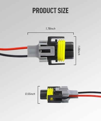 Fog Light Wiring Harness Kit,Car Accessories Universal H8 H9 H11 Fog Light Harness.Automotive Replacement Electrical Wiring Harnesses,Suitable for Most Cars,SUV,RV,Sedan,Trucks (2PCS) - size: 2PCS