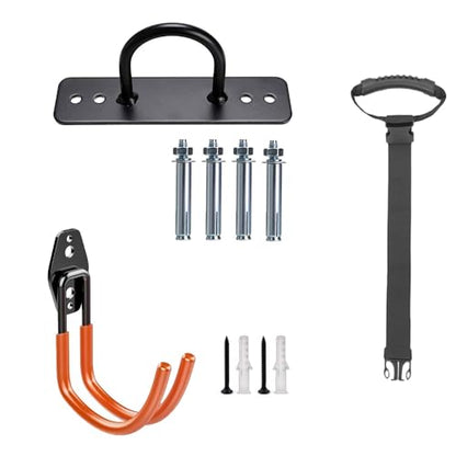 Battle Rope Wall Mount Kit, Gym Wall Ropes Anchor TRX Wall Mount, Heavy Duty Storage Hook Body Weight Strength Training Bracket,Yoga Swings Ceiling Mount Anchor