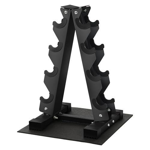 Fitvids A-Frame Dumbbell Weight Rack, Vertical Storage Rack for Dumbbells, Weight Stand Only for Home Gym Space Saver - style: A-Frame, 4-Tier rack only