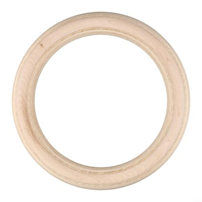 2Pcs Wood Gymnastics Rings Solid Birch Pull Up Bars for Adult Home Fitness Training Adjustable Straps Included 19mm Inner Diameter(25mm 19cm)