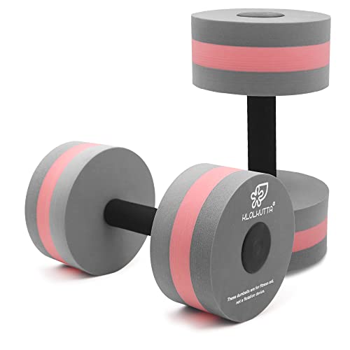 Water Dumbbells, Pool Weights for Water Exercise, 2 Pcs Aquatic Barbells - color: Gray