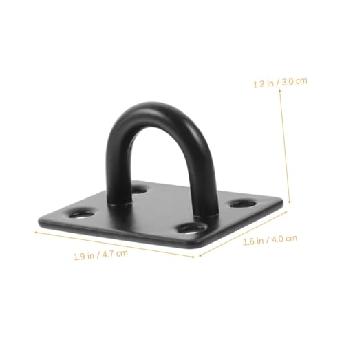 4Pcs Black Stainless Steel U-Shaped Ceiling Mount Hooks Heavy Duty Wall Anchors for Suspension Trainer Straps Ring Hooks Patio Hanging Quick Installation