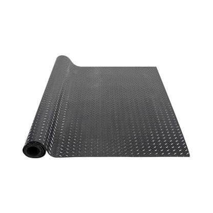 VEVOR Diamond-Plate Rubber Flooring Roll, 3 mm x 4 ft x 10 ft Garage Floor Mat, SBR, Easy to Clean, Diamond Plate Rubber Mat for Under Cars, Garage Industry Gym, Black - size: 120.7"L x 48.7"W x 0.1"Th