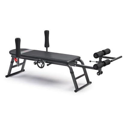 Sunny Health & Fitness No-Hang Traction & Inversion Decompression Table for Back Pain Relief, Adjustable Stretch Bench, 400 LB Capacity - size: 15" Height