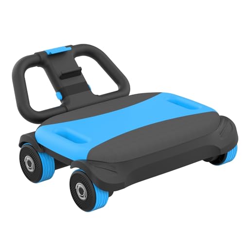 4-Wheel Ab Roller with Elbow Support Abdominal Trainer Plank Ab Roller Wheel for Core Strength Training(Blue) - color: Blue