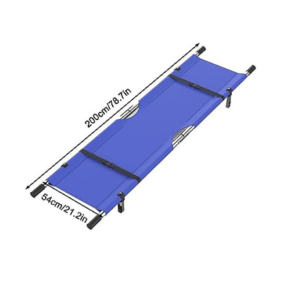 Portable Folding Medical Stretcher - Stainless Steel First Aid Patient Transfer Board - Blue Emergency Immobilization for Home & Accident Rescue 200x54cm