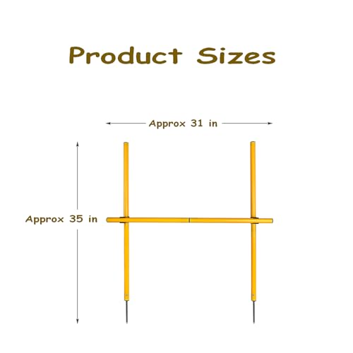 TNZMART 2.6 FT Dog Agility Obstacle Course Backyard Set with Wave Poles, Adjustable Hurdles and Jump Ring, Training Exercise Equipment for Dogs (Pack of 6 Yellow)