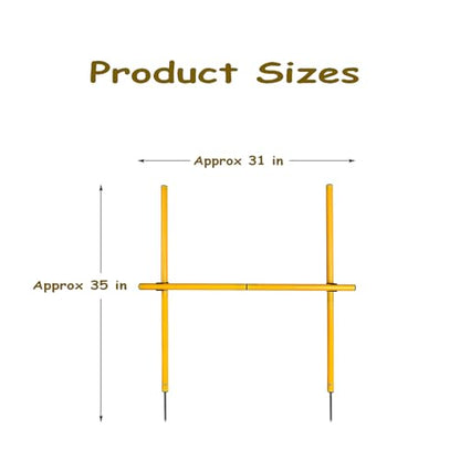 TNZMART 2.6 FT Dog Agility Obstacle Course Backyard Set with Wave Poles, Adjustable Hurdles and Jump Ring, Training Exercise Equipment for Dogs (Pack of 6 Yellow)
