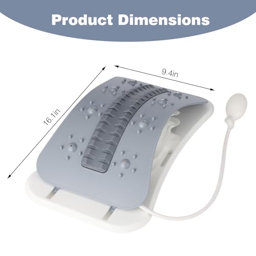 OMISTAR Back Stretcher for Lower Back Discomfort Alleviation, Inflatable Lumbar Support Board with Acupressure Points, Adjustable Height Spinal Decompression Massager