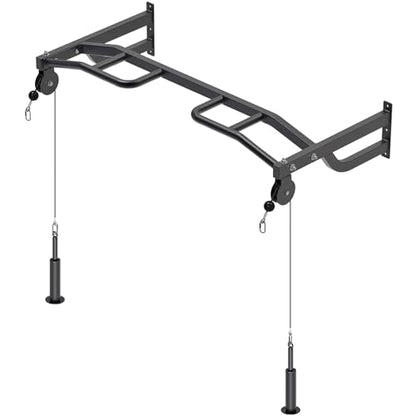 Kipika 48" Ceiling Mounted Pull Up Bar, Heavy Duty Multi-Grip Chin Up Bar,Mounted Pullup Bar, Adjustable Height, Pull Up Bands for Chin Ups & Body Stretching, Ideal for Home Gym and Strength Training - color: 48" Pull Up Bar with 2 Pulleys