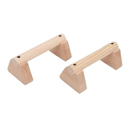 2 Pcs Beech Wood Push Up Bars Versatile Training Equipment for Chest, Shoulders, Arms, Core, with Non-Slip Rubber Hands, Lock Slots
