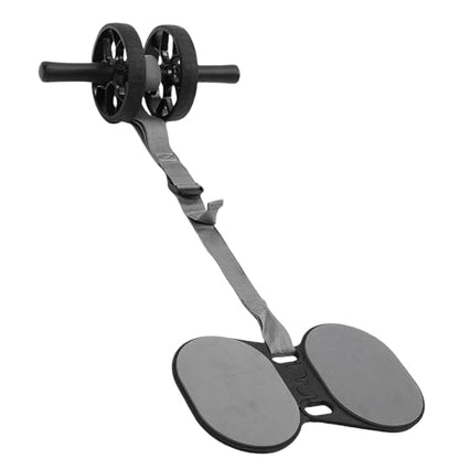 Abdominal Roller Wheel with Knee Pad, Dual Wheel Abdominal Exercise with Automatic Rebound Pull Strap, Non Slip Handles for Men Women Home Gym Core Training