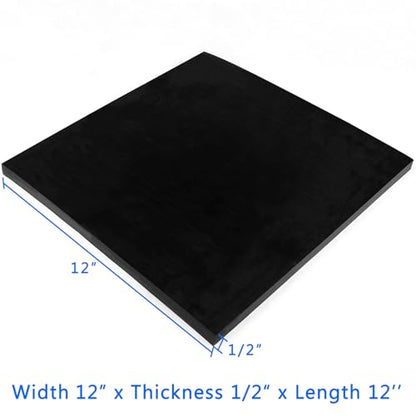 WochiTV Solid Rubber Sheets, 1/2" Thick x 12" Wide x 12" Long Neoprene Rubber Strips Rolls Perfect for DIY Gasket Material, Sealing, Liner, Shield, Padding, Mat - size: 12" W x 12" L, style: 1/2(.5") Thick