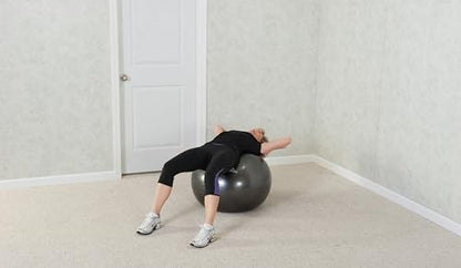 Black Mountain Products Professional Grade Exercise Stability Yoga Ball, Foot Pump, Ball Plug, Plug Puller, 2000 Pounds Static Weight Capacity Antiburst - color: Black, size: 55 cm