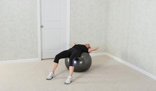 Black Mountain Products Professional Grade Exercise Stability Yoga Ball, Foot Pump, Ball Plug, Plug Puller, 2000 Pounds Static Weight Capacity Antiburst - color: Black, size: 65 cm