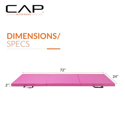 CAP Barbell All Purpose Folding Anti Tear Exercise Training Aerobic Fitness Gym & Gymnastics Balance Mat | Multiple colors - color: Pink, style: 6' x 2' x 2.0" Thick