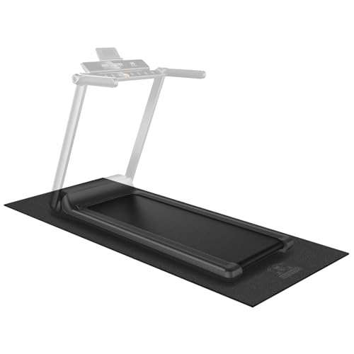 HAPBEAR Treadmill Mat, 55"x24"/68"x24"/79"x35.5" Non-Slip Foldable Exercise Equipment Mat for Walking Pad, Weight Bench, Noise Reducing Shock Absorbing Floor Protector for Home Gym, Carpet & Hardwood Floors - color: 60"L x 30"W x 0.25"Th-Black