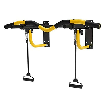 Wall Mounted Pull Up Bar, Strength Training Pull-UP Bars, Heavy Duty Wall Mount Chin Up Bar with Exercise Bands, Maximum Weight 440 lbs, Ideal for Home Gym Indoor Outdoor - color: Yellow