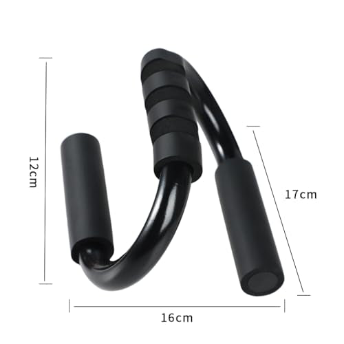 1 Pair S-Shaped Push Up Bars Non-Slip Push Up Stands Sweat Absorbent Foam Handles Floor Strength Training Equipment for Men Women Home Gym