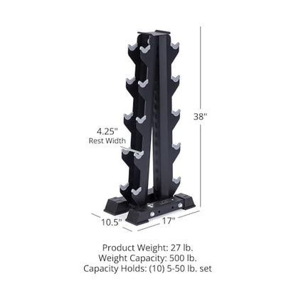 Titan Fitness Vertical Dumbbell Rack, A-Frame Configuration Protective Bumper Cradles, Home Gym Accessories