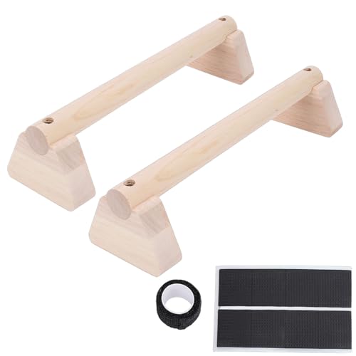 2PCS Wood Push Up Bars with Non Slip Base Pad Exercise Home Workout Equipment Wooden Parallettes Handle Stands Grip for Men Strength Training, Planks Calisthenics - size: 35cm