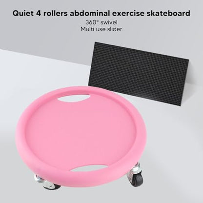 Ab Roller with 4 Wheels Ab Exercise Equipment for Core Workout 360° Silent Abdominal Strength Training for Home Gym Multi Directional Abs Roller Board