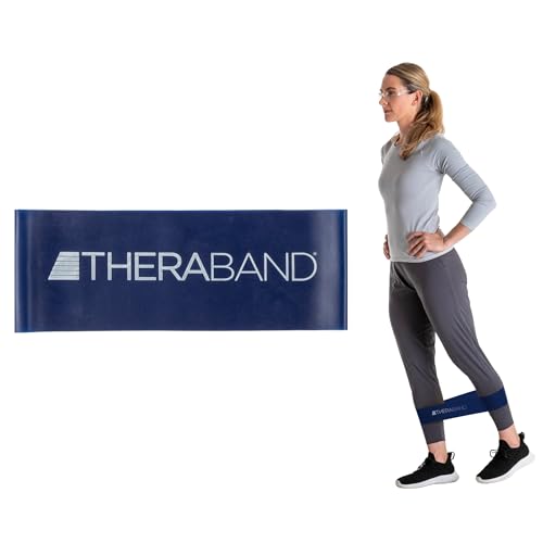 THERABAND Resistance Band Loop, Professional Latex Mini Band for Lower Pilates, Crossfit, Yoga, Stretching, Physical Therapy, Strength Training no Weights, 8 Inch, Blue, Extra Heavy, Advanced Level 1 - color: Blue - Extra Heavy, size: 8 Inch
