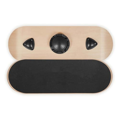 Balance Board Wobble Board, 3-Level Adjustable Wooden Trainer for Adults - Standing Desk, Workout, Yoga - Slip-Resistant Base - Home Gym Equipment