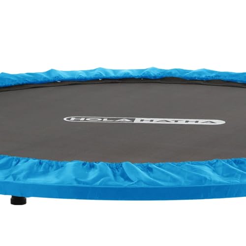 Portable Foldable Mini Trampoline Fitness Rebounder with 5 Level Adjustable Handle, Supports up to 440 Pounds, 48-Inch, Blue