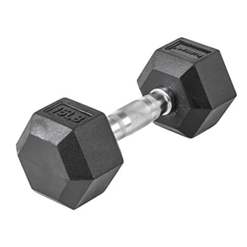 Lifeline Fitness Hex Dumbbells, Rubber Wrapped Hex Dumbbells, Premium Quality, Ergonomic Knurled Handle, Dumb Bells for Exercise, Home Gym Exercise Weights - style: 15 lb