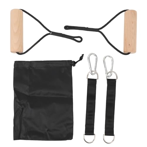 Wooden Gymnastic Rings with Adjustable Straps - Rings for Home Gym, Calisthenics, Pull Ups & Strength Training
