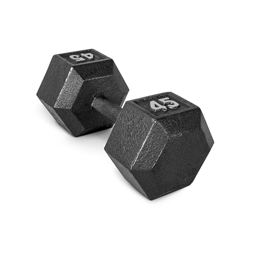 CAP Barbell Cast Iron Hex Dumbbell | Multiple Options - color: Black, Single, size: 45 lb