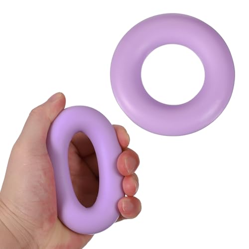 Grip Strength Trainer Rings, Portable Hand Grip Strengthener Finger Forearm Strengthener - Fitting for (Athletes/Rock Climbing/Workout/Fitness) - color: Purple, size: 3.5"