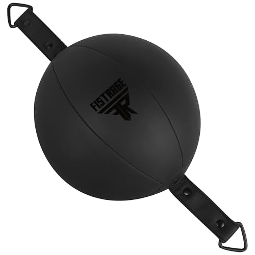 FISTRAGE Double End Ball Training Dodge MMA Boxing Floor to Ceiling Punch Speed Ball Bag Kit with Rope, Bean Ball, for Kicking Workout and Fitness - color: Matt Black