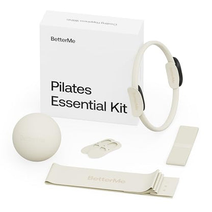 BetterMe Pilates Essential Kit - Pilates Ring, Long Resistance Bands, Pilates Loop Bands, Ball and More - Complete Home Pilates Kit for Women