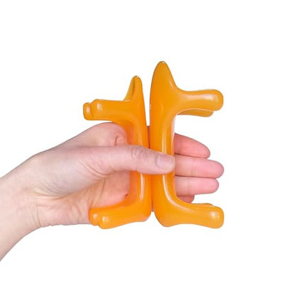 2-Pack Trigger Point Massage Tool for Full Body, Handheld 4-Leg Pressure Point Massager for Muscle Knots Deep Tissue Myofascial Release Pain Relief Rehab, 1 Large and 1 Small, Yellow