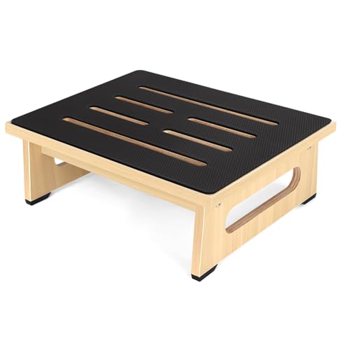 One Step Stool for Adults Seniors with Non-Slip Rubber Stepping Feet, Heavy Duty Platform Step Stools, 5.5 in Portable Bed Steps for High Beds for Bathroom, Bedroom, Kitchen & Bedside Kids Support