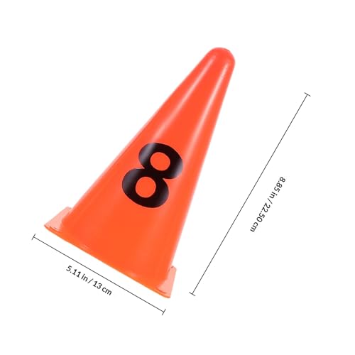 ABOOFAN Numbered Plastic Training Cones Set 1-15, 23cm High Athletic Disc Markers for Soccer Basketball Agility Drills, Sports Field Fitness Equipment for Outdoor Practice