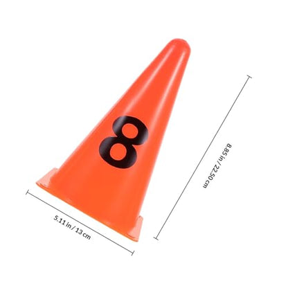ABOOFAN Numbered Plastic Training Cones Set 1-15, 23cm High Athletic Disc Markers for Soccer Basketball Agility Drills, Sports Field Fitness Equipment for Outdoor Practice