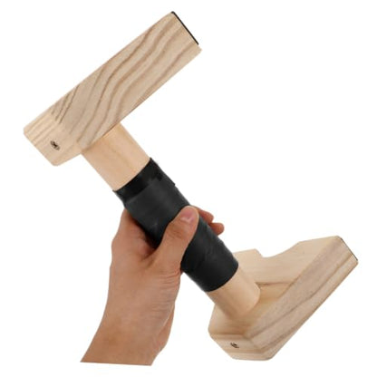 TEHAUX Wooden Push up Handles and Parallettes 30cm Pushup Bars for Floor Exercise Beech Wood Workout Grips Strength Training Equipment for Men and Women Calisthenics