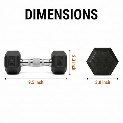 5-50 lbs Hex Dumbbell Weight Set With Rack for Home Outdoor Gyms 6-10 Pair Rubber Exercise & Fitness Nonslip Handle Dumbbells and Storage Rack Hold 350/450/550 Pounds