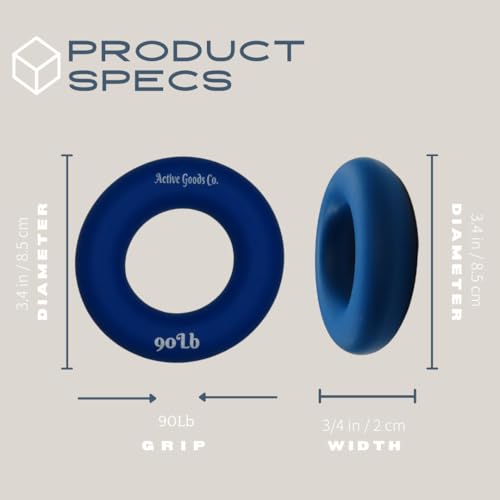 Hand Exerciser - PROFESSIONAL GRADE, Set or Single, Different Sizes. Visit to see more! Bague classique en silicone parfaite pour améliorer la force, la puissance et la vitesse dans les poignets. - size: 15.5 Single Ring - 3.5 in - 90 lb