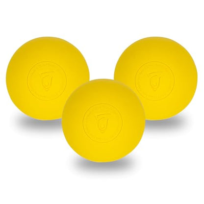 Franklin Sports Lacrosse Balls - Official Size Lax Balls for Practice - Rubber 63mm Outdoor Lacrosse Balls - Great for Muscle Massage Therapy + Yoga - White + Yellow
