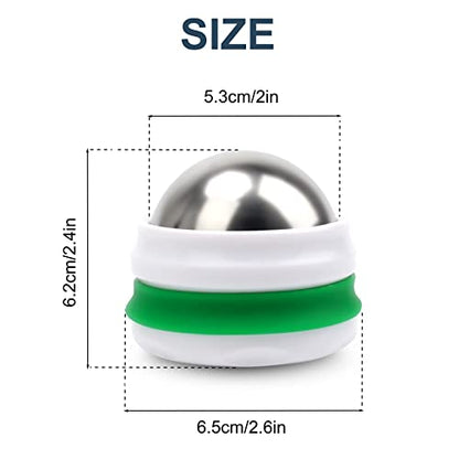 AHIER Cold Massage Roller Ball, Stainless Steel Cold Therapy Relief Tool - color: Green White