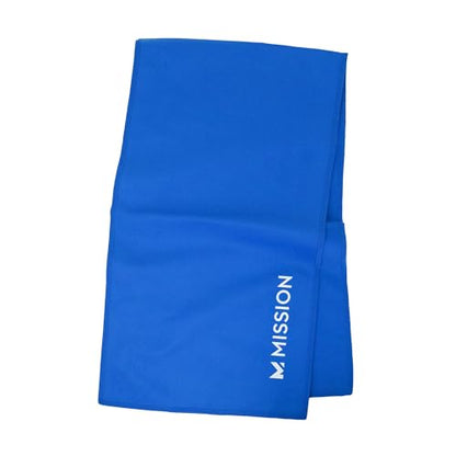 MISSION On-The-Go Cooling Towel, Blue - Soft, Lightweight Fabric - Cools Up to 2 Hours - UPF 50 Sun Protection - Machine Washable - color: Blue