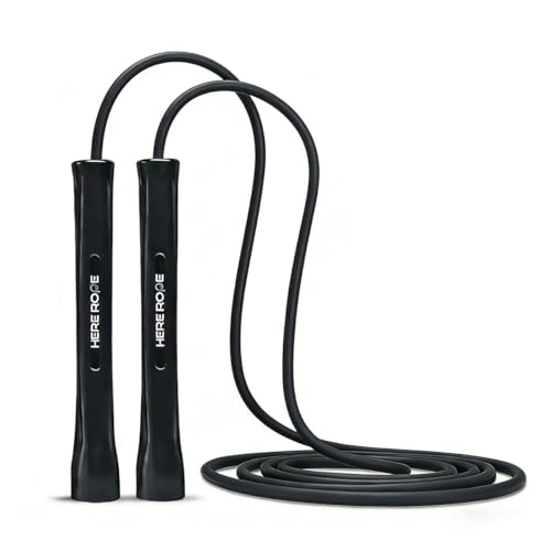 Adjustable Jump Rope – 5mm PVC Skipping Rope with Unbreakable Handles, Non-Kinking, Includes 1 Spare Rope for Indoor & Outdoor Fitness Training for Men, Women - color: Dark
