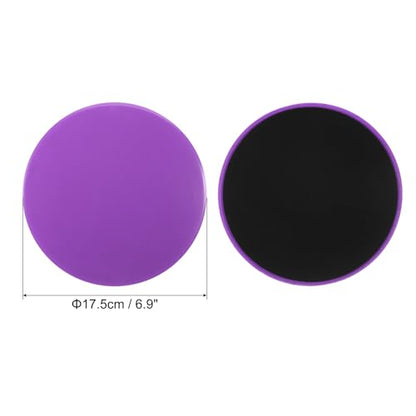 Core Sliders for Working Out 6.9", 2 Packs Dual Sided Exercise Sliders Fitness Workout Discs Strength Slides Gliding Discs for Gym Carpet Hardwood Floor, Purple